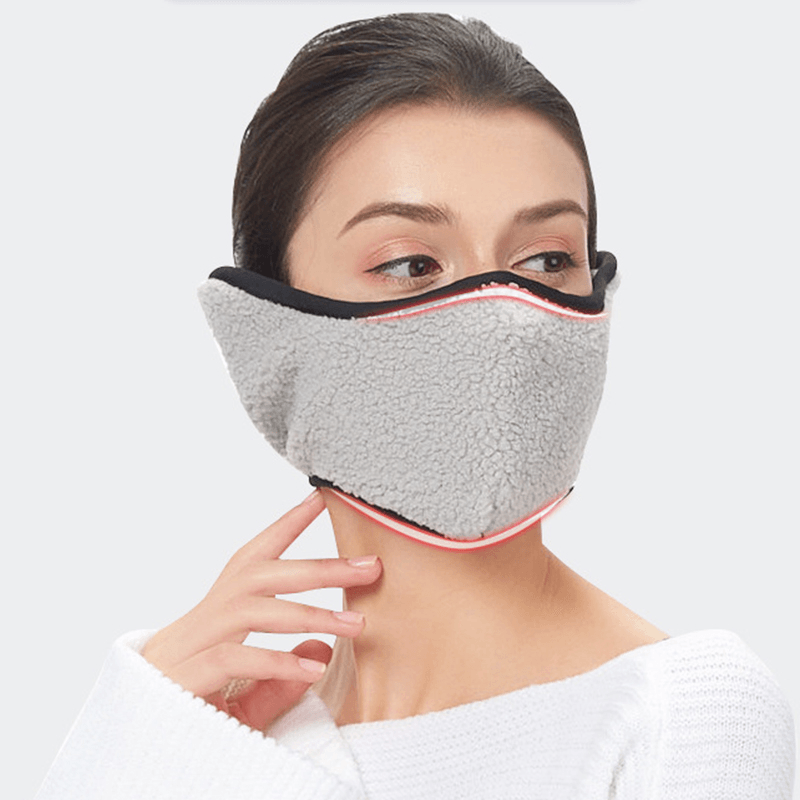 Men Women Winter Warm Cold Dustproof Face Mask Breathable Warm Ears Outdoor Cycling Ski Travel Mouth Mask MRSLM