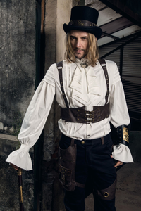Gear Duke Steampunk Industrial Gothic Gothic Sling Fashion Strap Men'S Slim Short Leather Vest Women dylinoshop