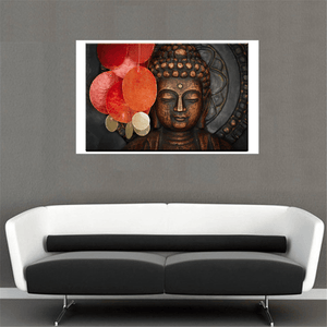 HD Statue Meditation Painting Print on Cambric Home Room Wall Sticker Art Decor MRSLM
