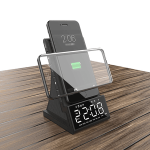 Bluetooth 5.0 Wireless Clock Charging Dock Stand Fm Radio Bluetooth Speaker USB Fast Charger LED Alarm Clock for Home Decor MRSLM