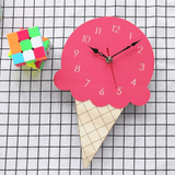 Home Cartoon Creative Wall Clock Living Room Acrylic Ice Cream Children'S Clock MRSLM