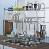 1/2 Layer Tier Stainless Steel Dish Drainer Cutlery Holder Rack Drip Tray Kitchen Tool for Single Sink dylinoshop