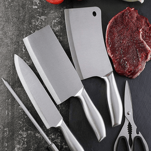 6Pcs Acrylic Stainless Steel Kitchen Knife Cleaver Sharpener Scissor Kitchen Tools Stand Set MRSLM