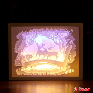 Christmas LED Carving Night Light 3D Shadow Paper Sculptures Lamp Lamp LED Gift Home Desk Decorations MRSLM