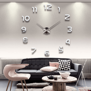 3D Frameless Wall Clock Modern Mute Large Mirror Surface DIY Room Home Office Decorations MRSLM