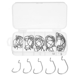 50PCS Three-Color Fishing Hooks Light Portable Fishing Hooks with Storage Box MRSLM
