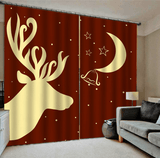 132*160Cm Christmas Printed Curtains Blackout Window Curtains for Living Room Christmas Decoration dylinoshop