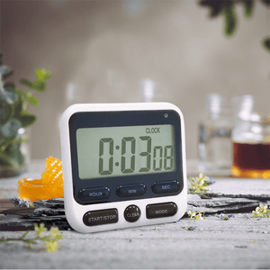 Minleaf ML-KT01 Digital Kitchen Timer Home LCD Screen Square Cooking Count up Countdown Alarm Sleep Stopwatch MRSLM