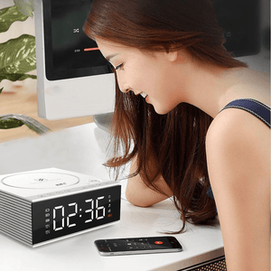 J21S Multifunctional Bluetooth Speaker Phone Wireless Charger FM Radio DIY Alarm Clock Music Record MRSLM