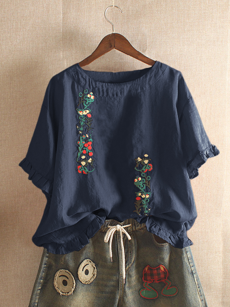 Embroidery Stringy Selvedge Blouse dylinoshop