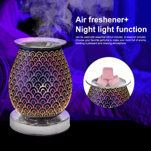 3D Glass Electric Aromatherapy Lamp Home Aromatherapy Machine Touch Feather Aroma Lamp MRSLM