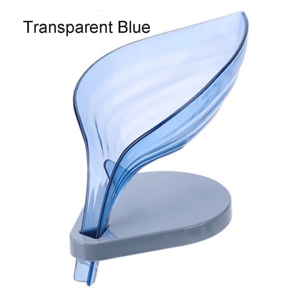 Quick-Drying Leaf Shape Self Draining Soap Holder Box with Suction Cup for Shower Bathroom Kitchen Sink MRSLM