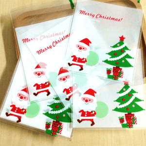 100Pcs Christmas Biscuit Candy Gift Cookie Sweet Present Bag dylinoshop
