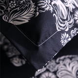 Black White Skull Printed Quilt Cover Pillowcase Halloween Style Bedding Sets MRSLM