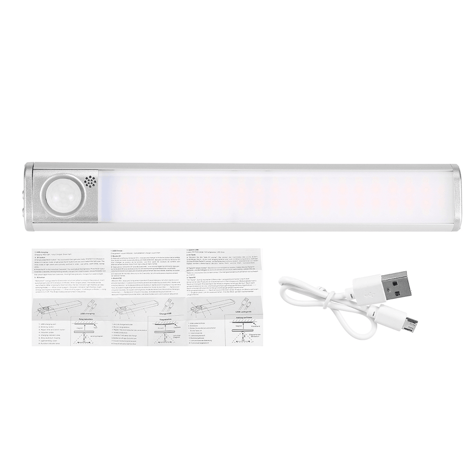 80/120/160 LED PIR Motion Sensor Cabinet Closet Light USB Rechargeable Kitchen Stairway MRSLM