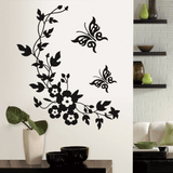 Funny Novelty Butterfly Flower Vine Bathroom Wall Sticker Home Decoration Vinyl Wall Decals MRSLM