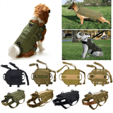 Tactical K9 Dog Military Police Molle Vest Nylon Service Canine Dog Harness XL MRSLM