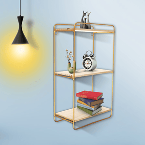 Metal Storage Shelf Simple Display Holder Wall-Mounted Rack Book Organiser Home Decorations MRSLM