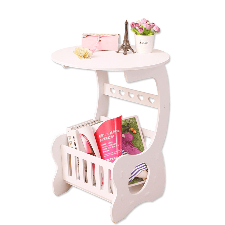 Modern Coffee Table European Creative Mini Magazine Books Storage Shelf Bracket Bookshelf round Tea Table MRSLM