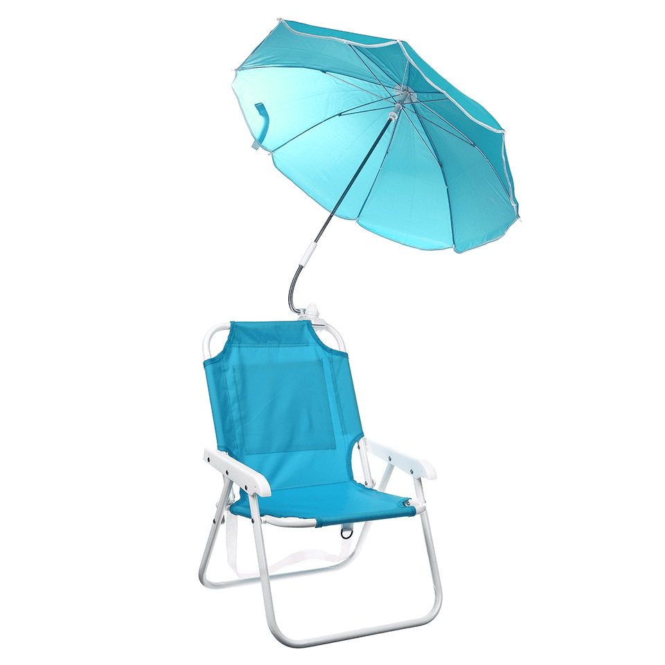 Outdoor Child Beach Chair Folding Chair with Umbrella and behind Pocket MRSLM