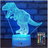 Usb/Battery Powered 3D Children Kids Night Light Lamp Dinosaur Toys Boys 16 Colors Changing LED Remote Control+Base Christmas Decorations Clearance Christmas Lights MRSLM