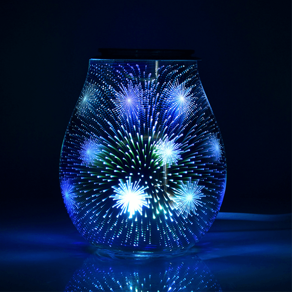 3D Glass Electric Aromatherapy Lamp Firework Pattern Colorful Lights Home Aromatherapy Machine MRSLM