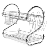 Multifunction 2 Tier Kitchen Dish Cutlery Drainer Rack Drip Tray Plate Holder Drain Shelf MRSLM