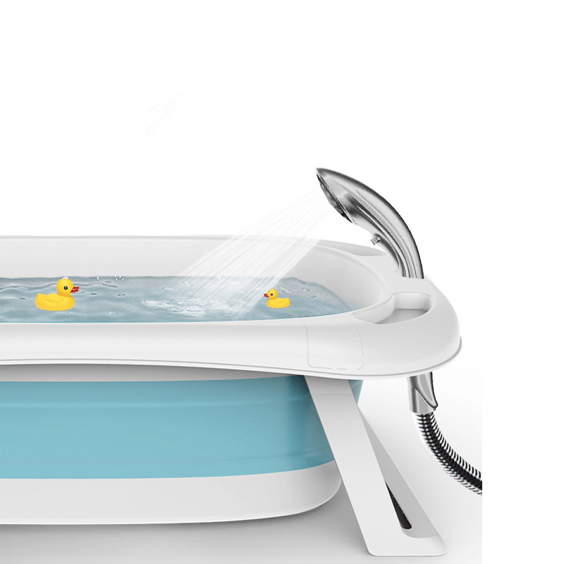 Beizhi Foldable Baby Bathtub with Electronic Temperature Universal Bath Barrel Large Size for Children MRSLM