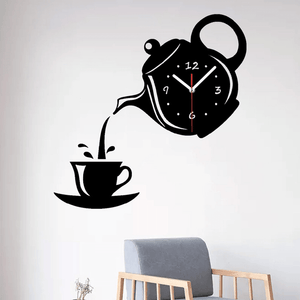Emoyo ECY018 DIY Creative Teapot Head Wall Clock Animal Wall Clock for Home Office Decorations MRSLM