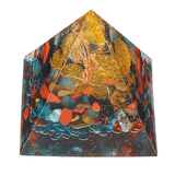 Orgonite Pyramid Energy Chakra Multiplier Reiki Orgone Peridot and Rainbow Fluorite Healing Decorations MRSLM
