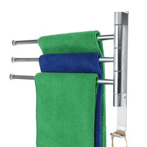 Aluminum Wall Mount Towel Rail Rack Rotatable Holders 2/3/4/5 Storage Hanger MRSLM