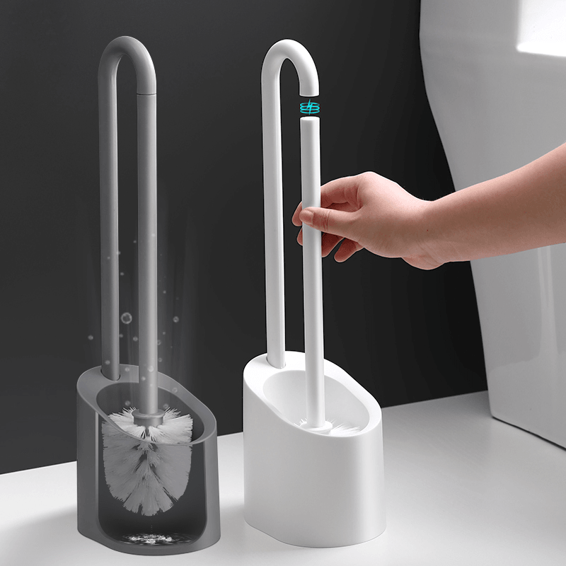 Bathroom Magnetic Cleaning Brush PP Plastic Bathroom Accessories Set Home Long Handle Shower Room Portable Toilet Brush MRSLM