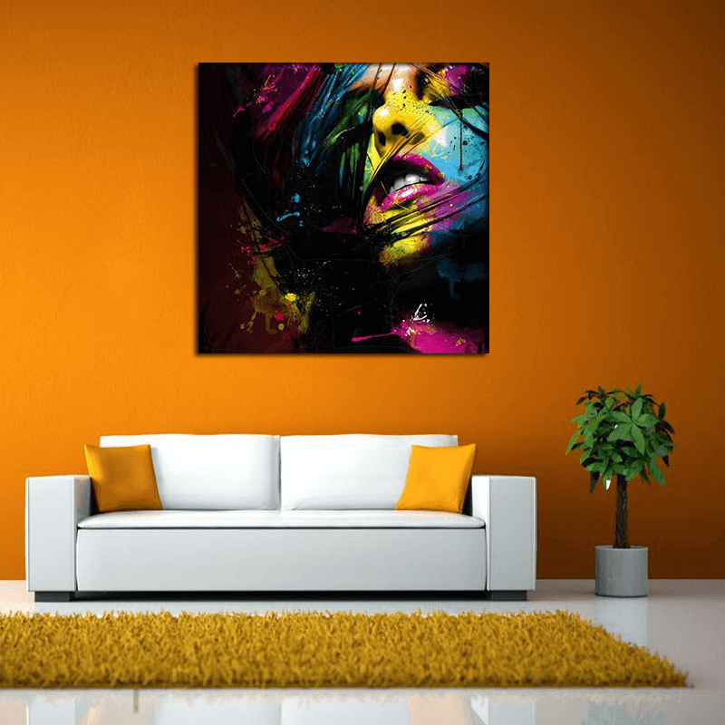 Miico Hand Painted Oil Paintings Abstract Colorful Girl Wall Art for Home Decoration Painting MRSLM