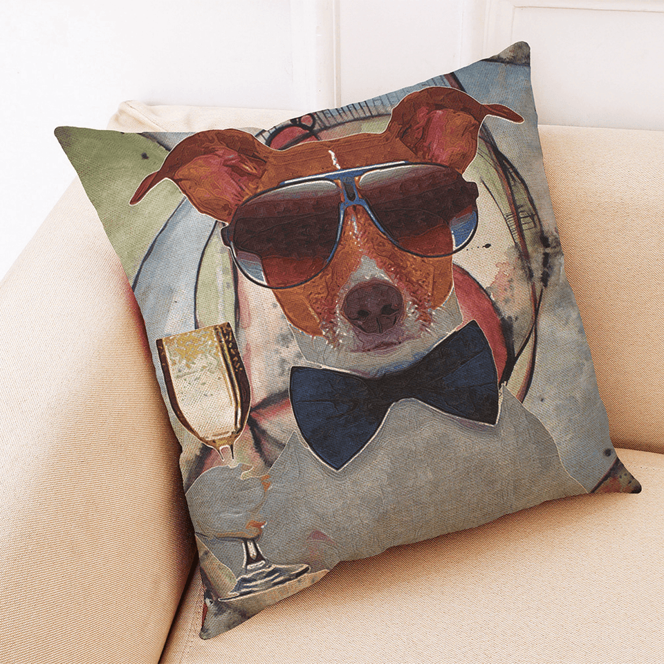 Honana BX 45X45Cm Animal Print Dog Luxury Cushion Graffi Style Throw Pillow Case Pillow Covers MRSLM