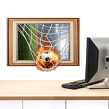 Miico Creative 3D Fire Football Frame PVC Removable Home Room Decorative Wall Floor Decor Sticker MRSLM