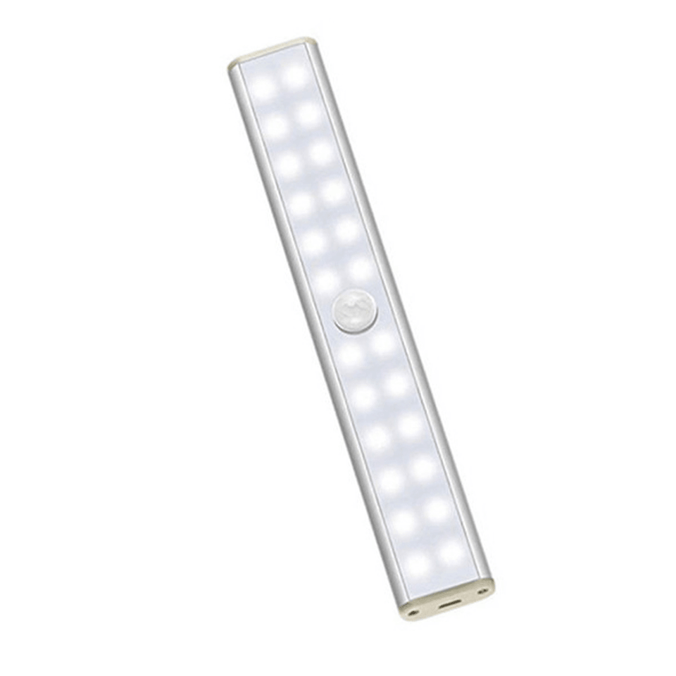 24/40/60LED Motion Sensor Closet Lights Wireless USB Rechargeable Energy Saving LED Night Light Bar Safe Lights for Closet Cabinet Wardrobe Stairs MRSLM
