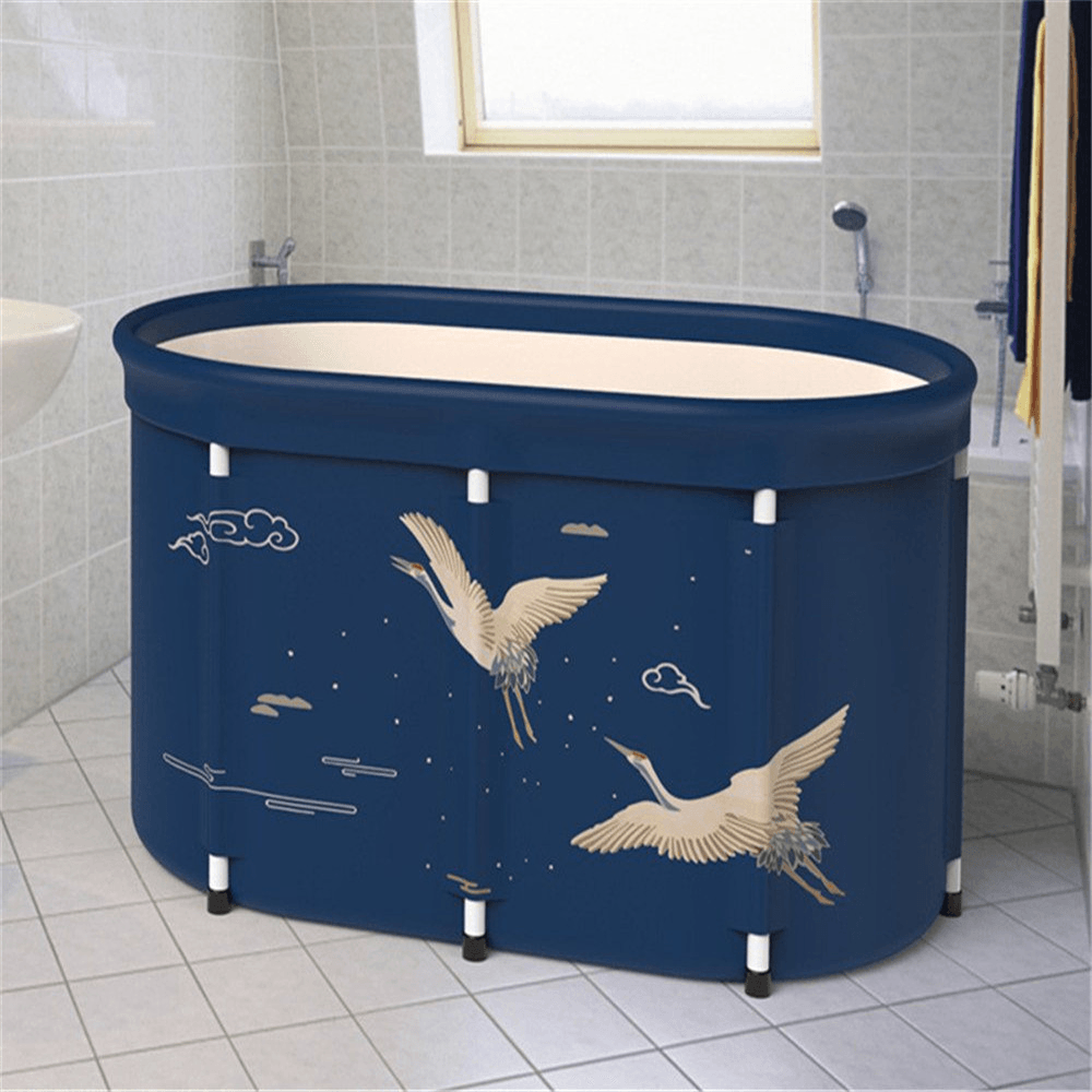 Bath Sauna Adult Folding Bathtub Bath Barrel Household Large Tub Thickened Adult Bath Tub Full Body Hot Tub with Lid Set MRSLM