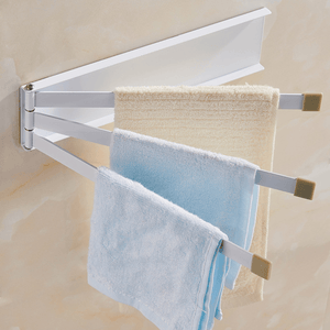180° Towel Rack Hardware Rotating Accessory Bathroom Organizer Folding Towel Holder dylinoshop