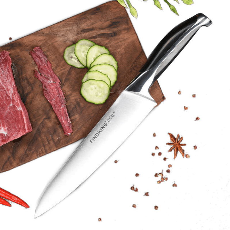 FINDKING Stainless Steel Knife Quality 8'' Inch Frozen Meat Cutter Chef Knife Kitchen Knife Tools MRSLM
