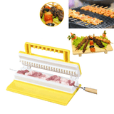 Portable Multi-Functional Single/Double Row BBQ Meat Skewer Kitchen Meat String Device Barbecue String Tool MRSLM