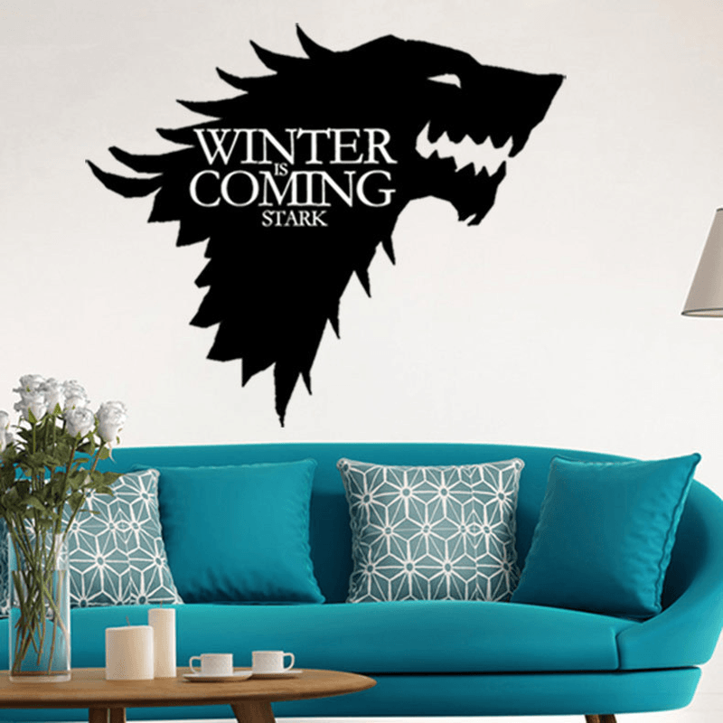 T-5 Game of Thrones Stark Family Emblem Ice Wolf Wall Stickers Engraved Wall Stickers MRSLM