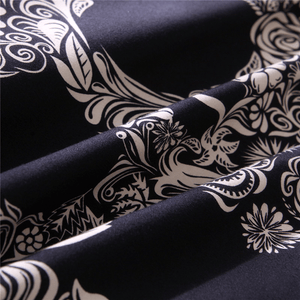 Black White Skull Printed Quilt Cover Pillowcase Halloween Style Bedding Sets MRSLM