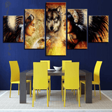 5Pcs Set Wolf Modern Canvas Print Paintings Wall Art Pictures Home Decor Unframed MRSLM