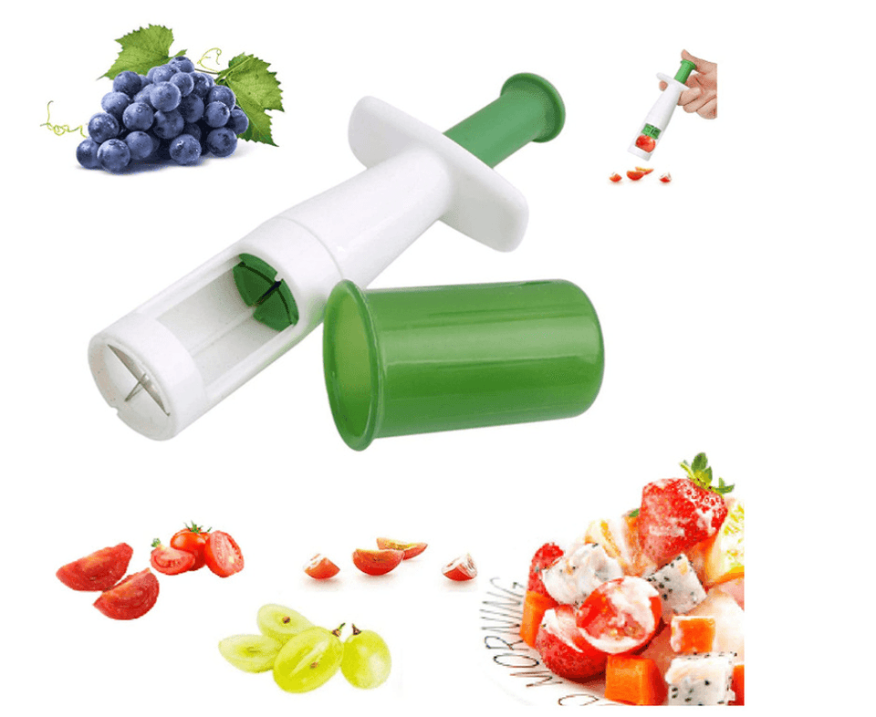 1PC Slicer Grape Small Tomato Slicer for Salad Kitchen Infant Food Supplement Tool ABS Stainless Steel Fruit Slicing Tool dylinoshop