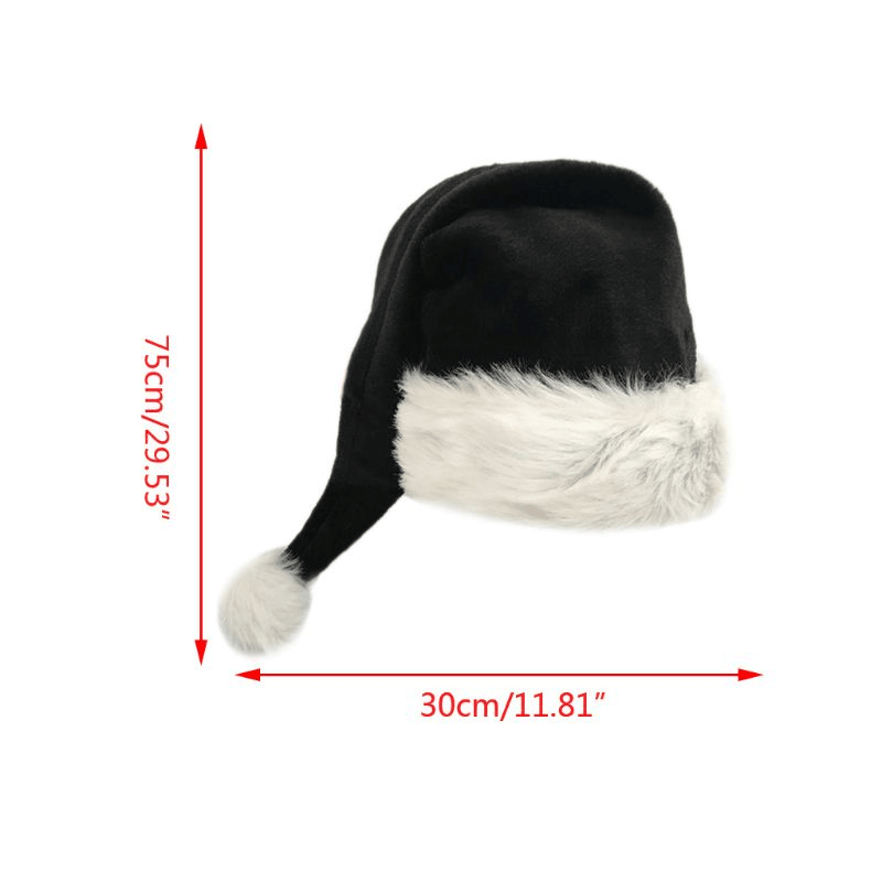Black Plush Hat Adult Christmas dylinoshop