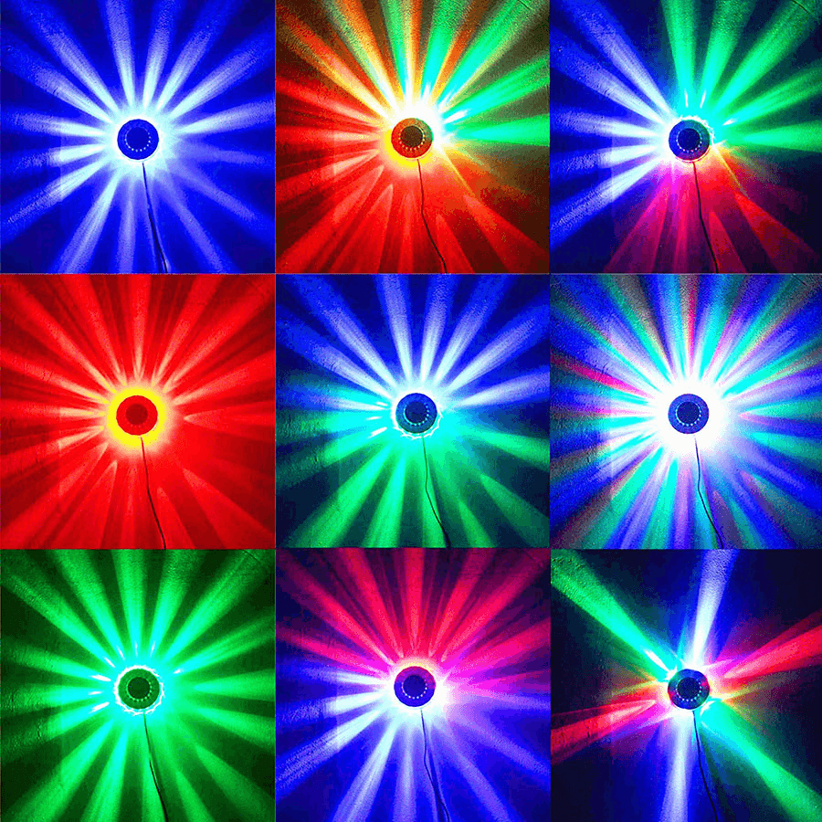 Mini 48LED 5W RGB Sunflower Laser Projector Lighting Disco Stage Light Bar DJ Sound Background Wall Light Christmas Party Lamp MRSLM