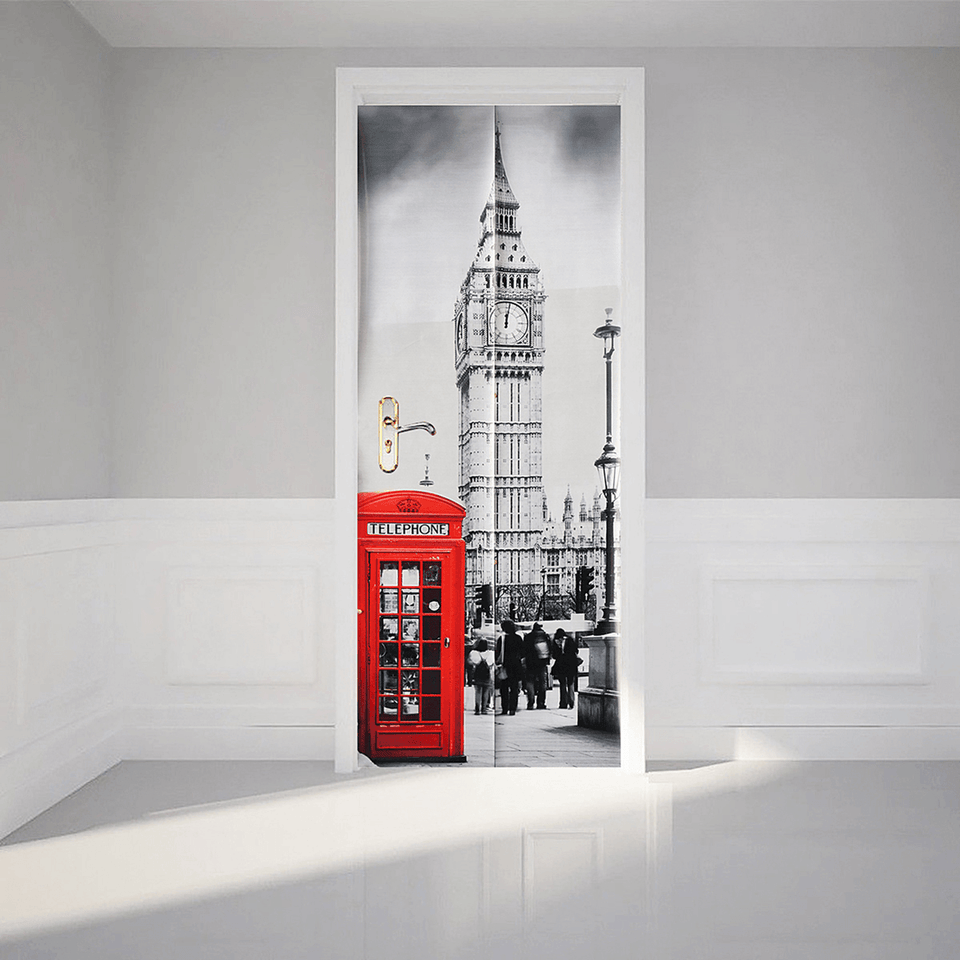 3D Art Door Wall Fridge Sticker Big Ben Decal Self Adhesive Mural Scenery Home Decor MRSLM