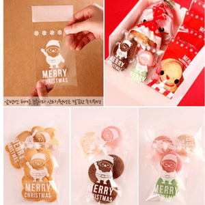 100Pcs Christmas Biscuit Candy Gift Cookie Sweet Present Bag dylinoshop