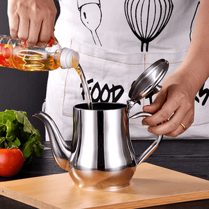 Stainless Steel Oil Strainer Filter Pot Oil Container Cup Jug Storage Filter Can for Kitchen Household Grease Separator Tools MRSLM