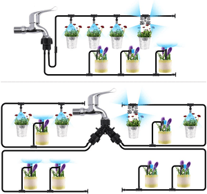 40M Automatic DIY Plant Watering Kit Garden Distribution Tubing Hose Adjustable Nozzle Irrigation System MRSLM